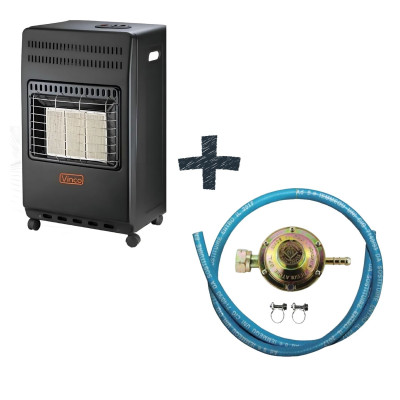 VINCO COD.71406 Stufa A Gas Con Bombola 4200W Con 3 Fuochi- Nero Opaco