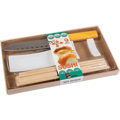 Set 7 Pezzi per Sushi in Bamboo Cucina Orientale Sala da Pranzo Kit Aperitivo