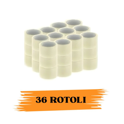 EcoPrice®  Nastro Adesivo Imballaggio Trasparente Yellow 48mmx66m 6 Rotoli