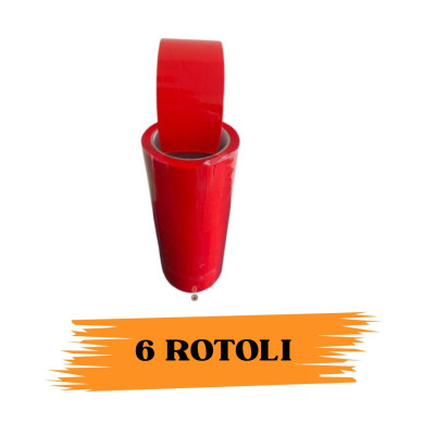 EcoPrice Nastro Adesivo Imballaggio Colorato Red 48mmx66m 6 Rotoli