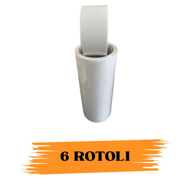 EcoPrice® Nastro Adesivo Imballaggio Colorato Bianco 48mmx66m 6 Rotoli