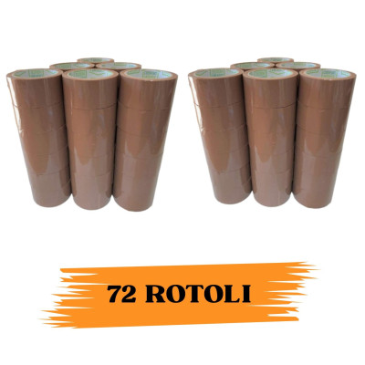 EcoPrice® Nastro Adesivo Imballaggio Colorato Avana C. 48mmx132m 72 Rotoli