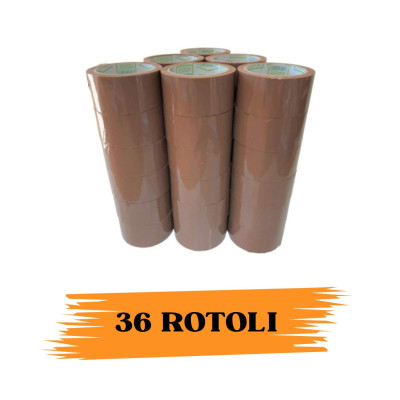 EcoPrice®  Nastro Adesivo Imballaggio Colorato Avana S. 48mmx66m 36 Rotoli