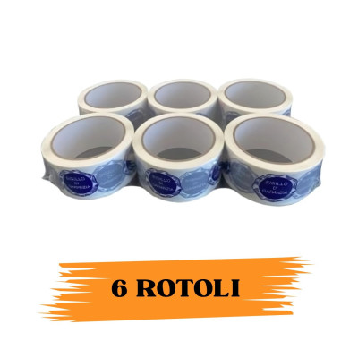 EcoPrice® Nastro Adesivo Imballaggio SIGILLO DI GARANZIA 48mmx66m 6 Rotoli