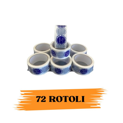 EcoPrice® Nastro Adesivo Imballaggio SIGILLO DI GARANZIA 48mmx66m 72 Rotoli