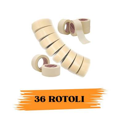 EcoPrice® Nastro Adesivo Carta Gommata 48mmx50m 36 Rotoli