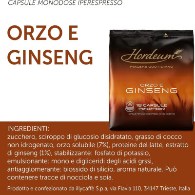 Illy Hordeum  Infuso Capsule Iperespresso Orzo-Ginseng 18pz