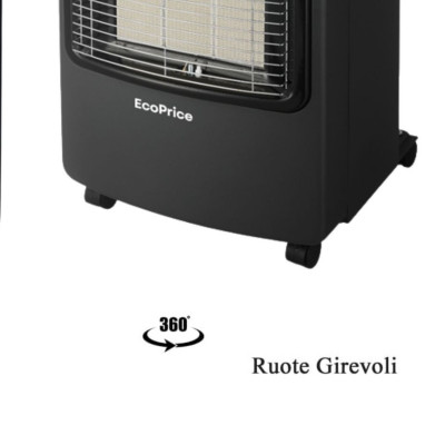 EcoPrice® Stufa A Gas Pieghevole,Infrarossi,Accensione Piezoelettrica,Adatta Per GPL/Butano/Propano,A 15 Kg,Sistema ODS