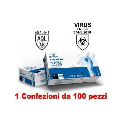 1CONF. DA 100PZ - TAGLIA L - GUANTI IN NITRILE USO MEDICO SENZA