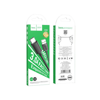 CAVO DI RICARICA HOCO USB-A A USB-C 1M X88 NERO
