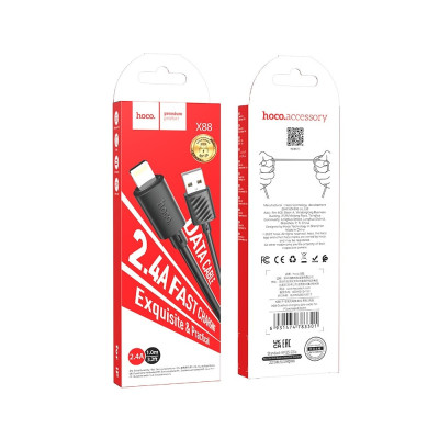 CAVO DI RICARICA HOCO USB-A A LIGHTNING 1M X88 NERO