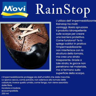 Movi Spray Impermeabilizzante Pelle-Camoscio RainStop 250ml