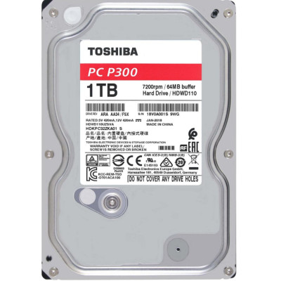 Toshiba Hard Disk HDD 3.5" SATA 1TB 7200RPM PC-P300 HDWD110