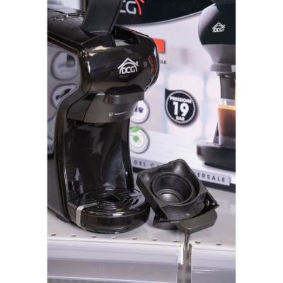 DCG ES6517 - Macchina Del Caffè Universale, serbatoio 0,6 Litri, 19 BAR, 1.450W - NERA+ Omaggio 15 Pz Cialde / Capsule