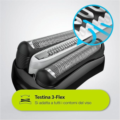 Braun Rasoio Elettrico Serie 3 Wet&Dry 310BT Nero/Blu