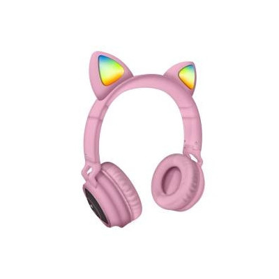 Techmade Cuffie Funny Led BT + Microfono Pink