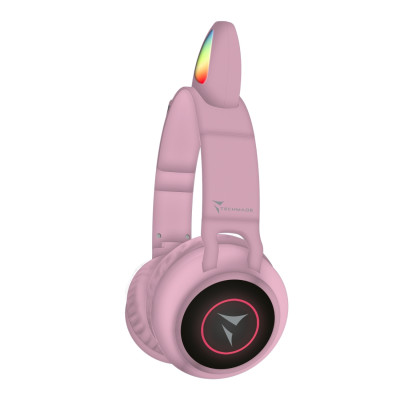 Techmade Cuffie Funny Led BT + Microfono Pink