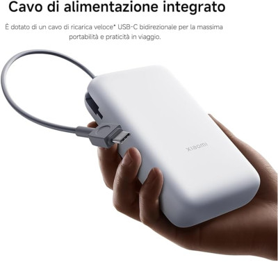 Xiaomi Powerbank 20000MAH 22.5W Cavo Integrato Usb-C Light Gray