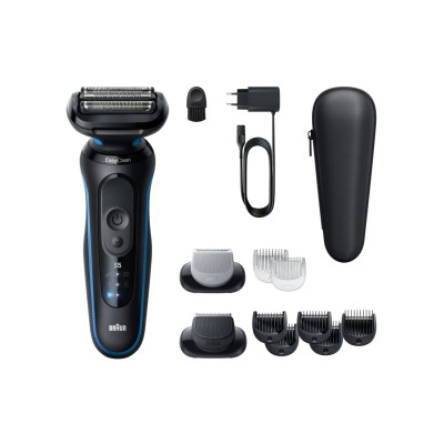 Braun Rasoio Elettrico Serie 5 Wet&Dry 3 Lame 52-B1650S Blu
