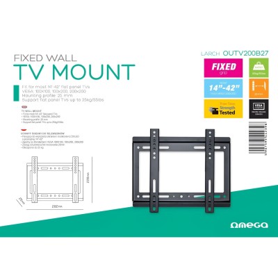 Ecoprice Omega Staffa Tv OUTV200B27 44239  - Misure 14" -42"  Max 25 Kg