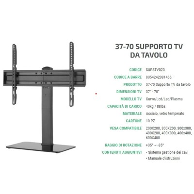 SUPERIOR STAFFA TV 37-70  TABLE TOP 40KG SUPSTV020