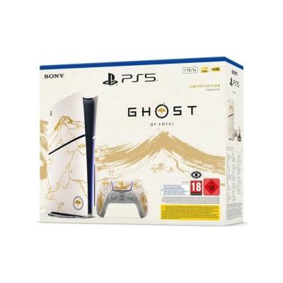 PS5 Console 1TB Disc Ghost Of Yotei Gold Limited Edition White Slim ITA