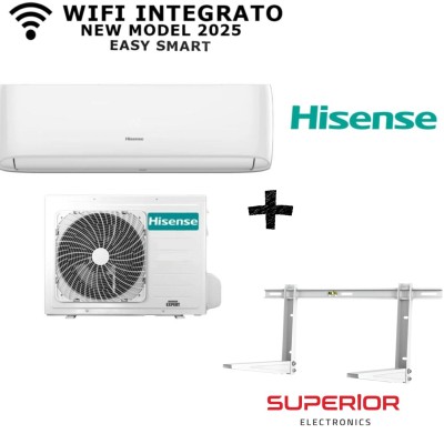 Hisense Easysmart 12000 BTU R32 2025 Wi-Fi integrato+Superior Staffa Universale