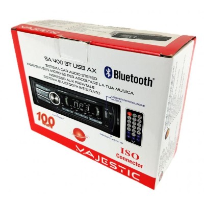 MAJESTIC CAR AUDIO SYSTEM MECHLESS SA 400 BT/USB/AUX BLACK