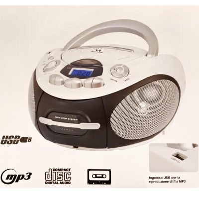 Majestic Lettore MP3/CD Portatile USB-A AH-2387R White