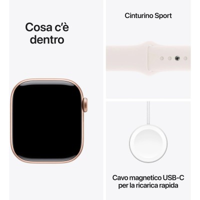 Apple watch serie10 42mm ac/rose gold sb/light blu. m/l mwwj3qc/