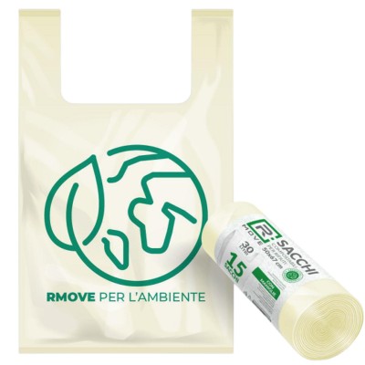 RMove Sacchi BiodegradabiliPer Rifiuti 50x67cm 1Rot/15pz 30LT