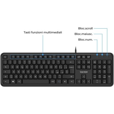 TASTIERA + MOUSE USB VULTECH KM-811 NERO