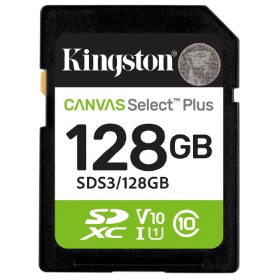SECURE DIGITAL KINGSTON 128GB CANVAS CL10 SDS3/128GB
