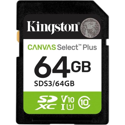 SECURE DIGITAL KINGSTON 64GB CANVAS CL10 SDS3/64GB