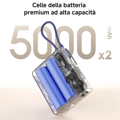 Xiaomi Powerbank 10000MAH 33W Cavo Integrato Usb-c Ice Blue