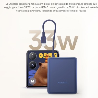 Xiaomi Powerbank 10000MAH 33W Cavo Integrato Usb-c Ice Blue