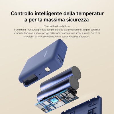 Xiaomi Powerbank 10000MAH 33W Cavo Integrato Usb-c Ice Blue