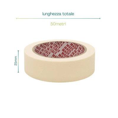 EcoPrice Nastro Adesivo Carta Gommata 25Mmx50m 1 ROTOLO