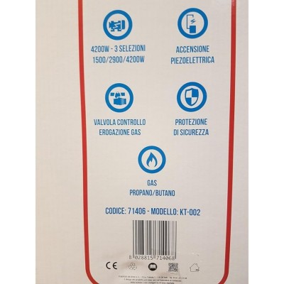 VINCO COD.71406 Stufa A Gas Con Bombola 4200W Con 3 Fuochi- Nero Opaco+Kit Montaggio Stufe, Fornelli, Cucine Gpl (Regolatore + T