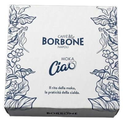 Borbone Moka Ciao +4 Bicchierini Vetro +15 Cialde +50 Zucc/Palet