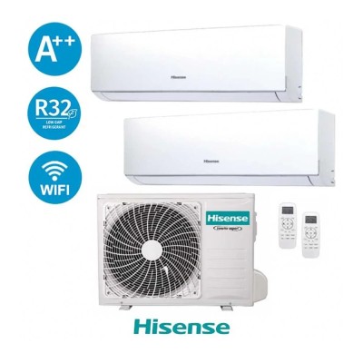 Climatizzatore Hisense Dual Inverter 12+18 5,2kW Wi-Fi R32 A++ 2AMW52U4RXC - Comfort Efficiente e Sostenibile