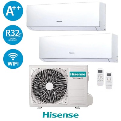 Climatizzatore Hisense Dual Inverter 12+12 4,2kW R32 A++ Wi-Fi 2AMW42U4RGC - Efficienza Energetica e Comfort Avanzato