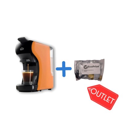 DCG ES6517 - Macchina Del Caffè Universale, serbatoio 0,6 Litri, 19 BAR, 1.450W - Arancione + Omaggio 15 Pz Cialde / Capsule