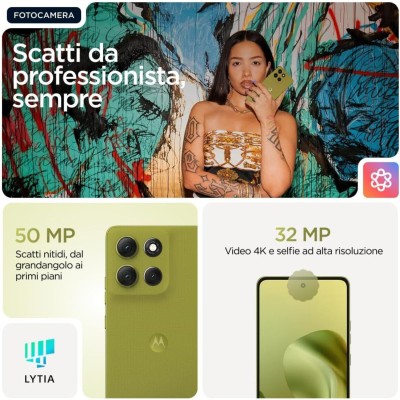 Motorola moto g86 8/256GB, Fotocamera 50MP + sensore antisfarfallio, Display 6.67" pOLED 120Hz