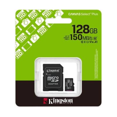 Kingston Micro SD 128GB Cl10 Canvas S.Plus SDCS3/128GB +Ad.SD