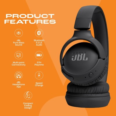 CUFFIE WIRELESS JBL TUNE 520 NERE