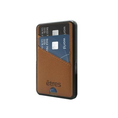 Etres Powerbank 5000mAh Wireless Magnetico con Portacarte Brown