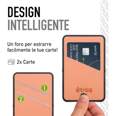 Etres Powerbank 5000mAh Wireless Magnetico con Portacarte Pink