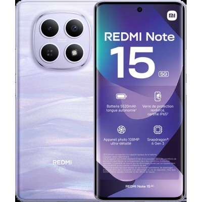 SMARTPHONE XIAOMI REDMI NOTE 15 5G 8+256GB PURPLE OPT