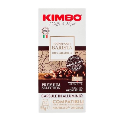 Kimbo Caffe Nespresso 10 Capsule Alluminio Barista ARABICA 100%